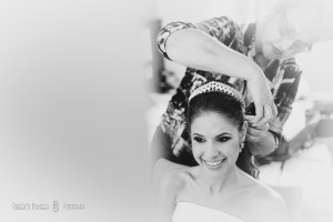 Noiva em making of de casamento